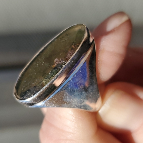 New Men's Indian Moss Agate 925 Silver Ring. - Picture 11 of 13
